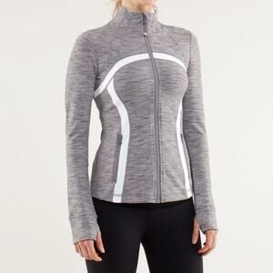 Lululemon Athletica Define Grey/White Jacket Size 8 Magnum Space Dye (0579)